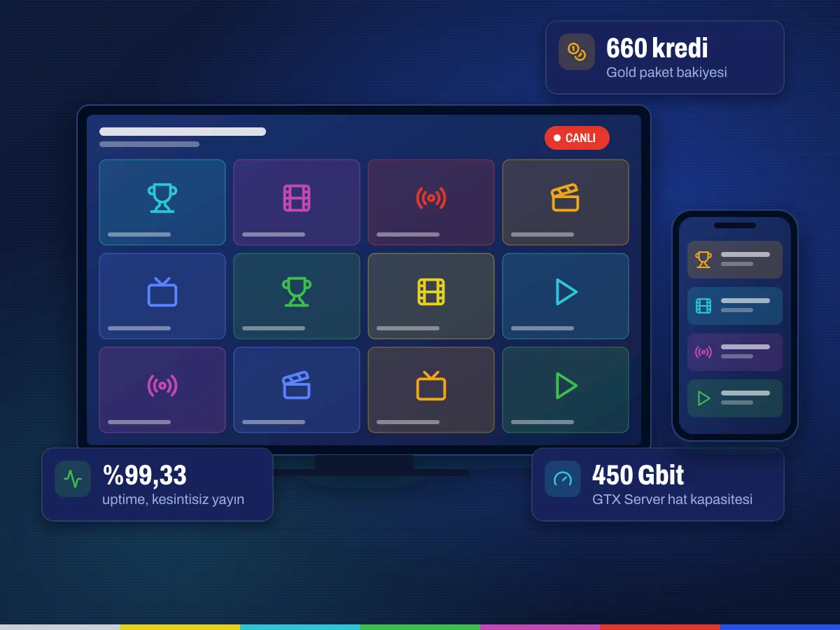 IPTV bayilik paneli ve GTX Server altyapısı ile Smart TV'de canlı yayın